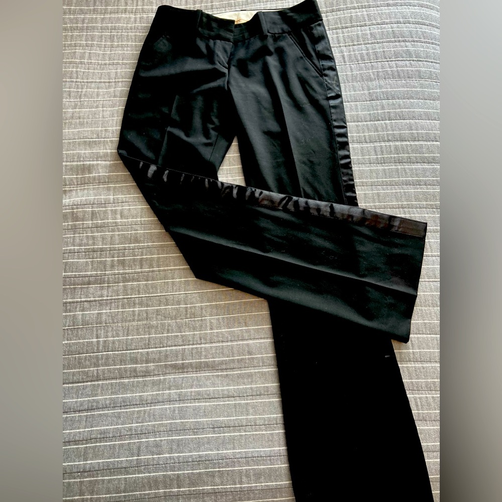 The Limited Drew Fit women's tuxdedo pants with satin side piping.
